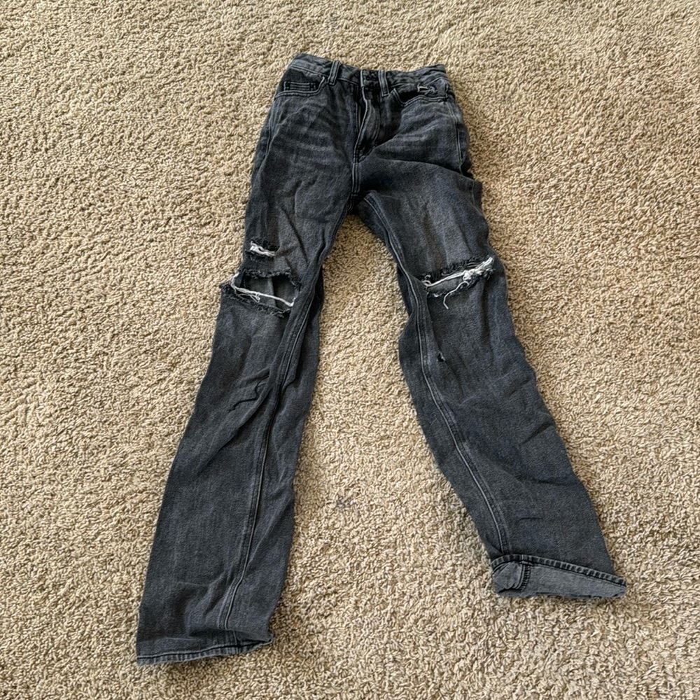 ripped black pacsun boyfriend jeans
